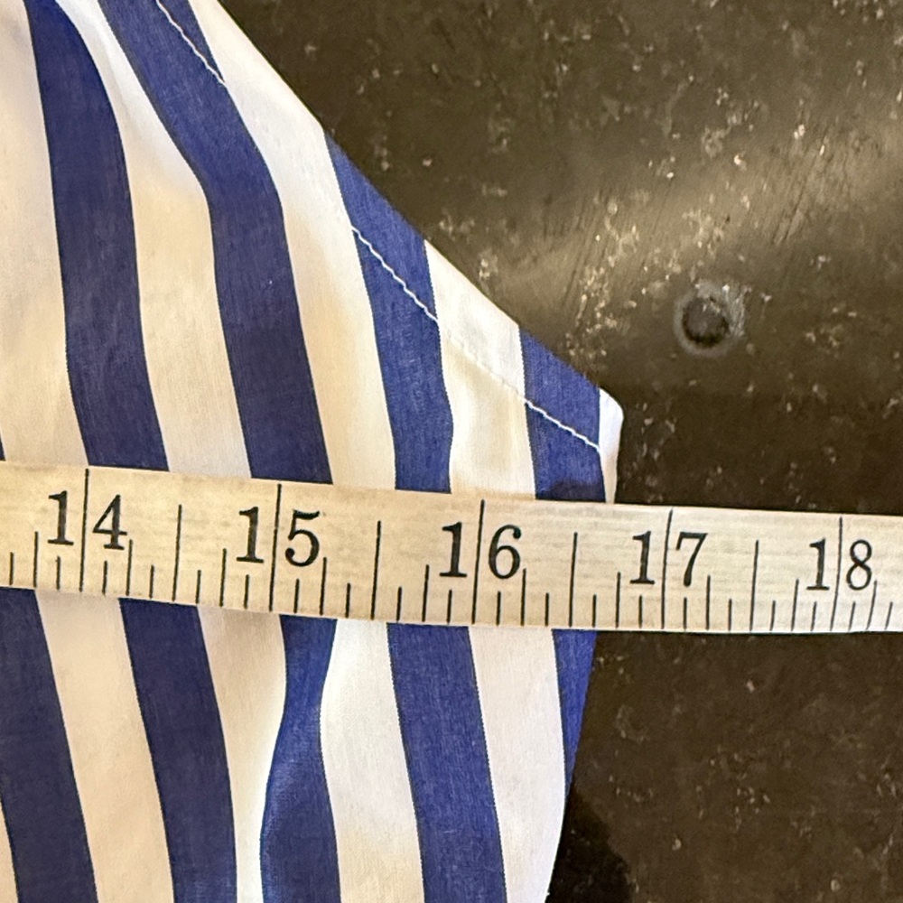 NWT J. Crew Tushar Blue/White Stripe Halter Neck Wide Leg Jumpsuit Size 6 - Picture 7 of 16